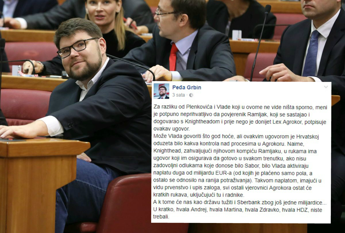 Grbin: Vlada je Hrvatskoj oduzela kontrolu nad Agrokorom. Hvala HDZ, niste trebali
