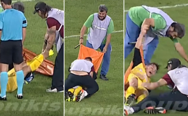 Video godine: Šlampavi radnici bacali nogometaša kao vreću krumpira