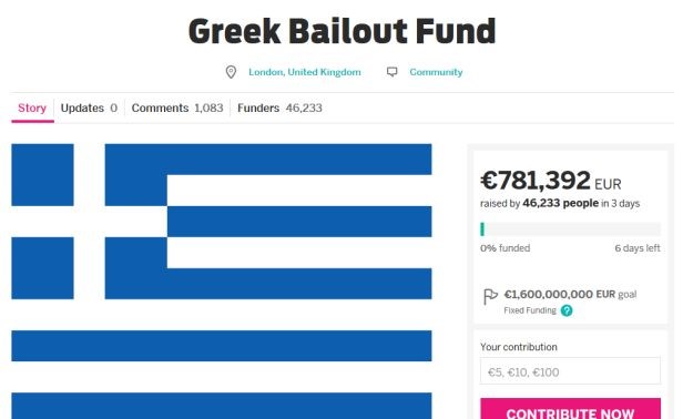 Kampanja za spas Grčke srušila Indiegogo, cifra velikom brzinom raste prema milijun eura