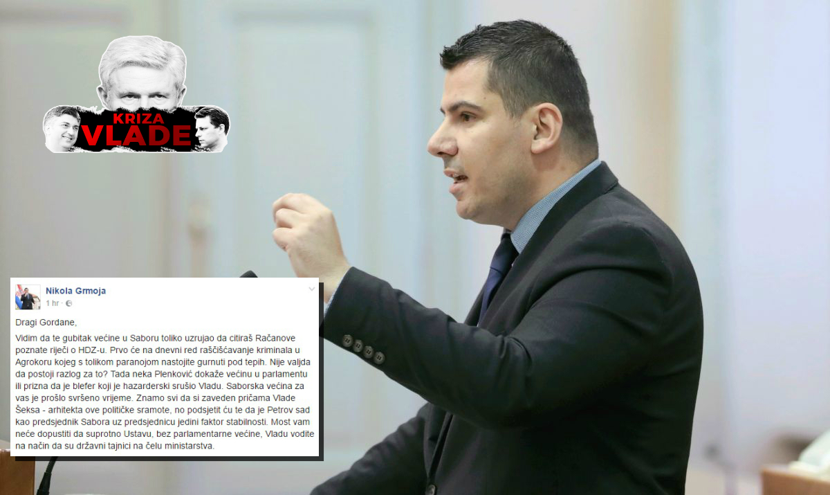 Grmoja odgovorio Jandrokoviću: "Zaveo te Šeks, arhitekt ove političke sramote"