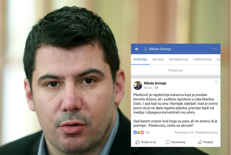 Grmoja: Plenković je kukavica