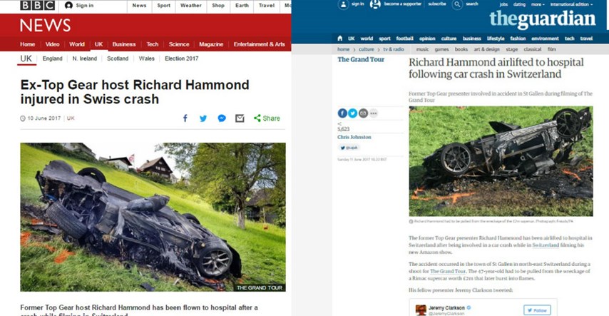 Svjetski mediji raspisali se o Hammondovoj nesreći u Rimčevom automobilu