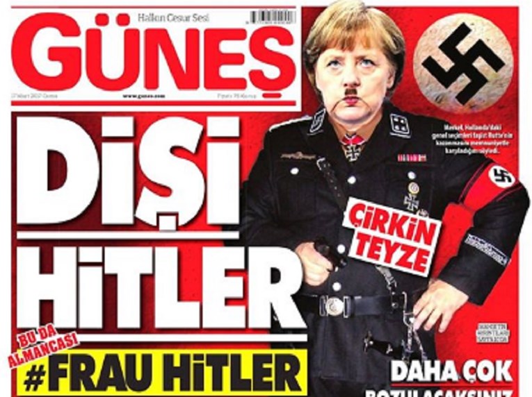 Angela Merkel u turskim novinama prikazana kao ženski Hitler