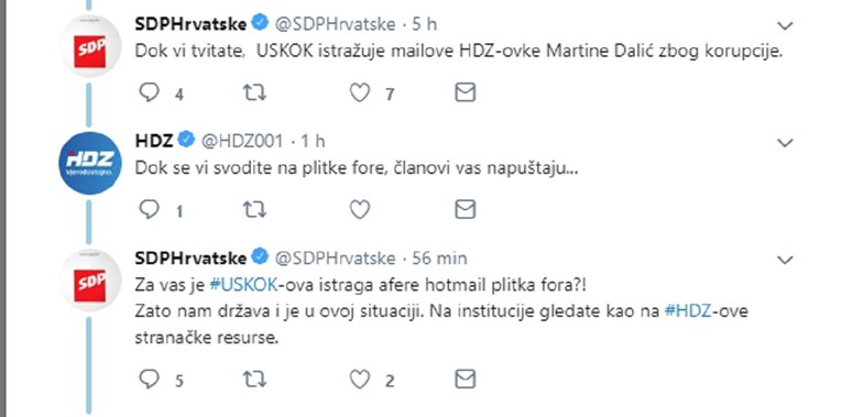 HDZ i SDP su se posvađali na Twitteru, prepucavanje traje već satima