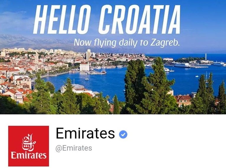 Emirates na Fejsu obilježio prvi let za Zagreb, ali im se potkrala dosta velika greška