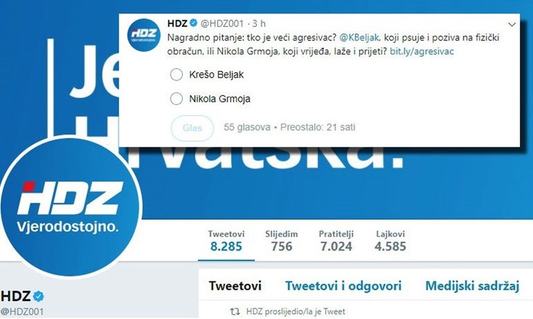 Tviteraši uništili HDZ-ovce nakon što su ih pitali je li veći agresivac Grmoja ili Beljak