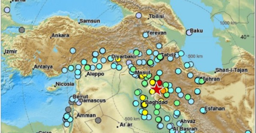 Potres jačine 7,2 stupnja po Richteru pogodio Irak, 7 osoba poginulo, preko 50 ozlijeđeno