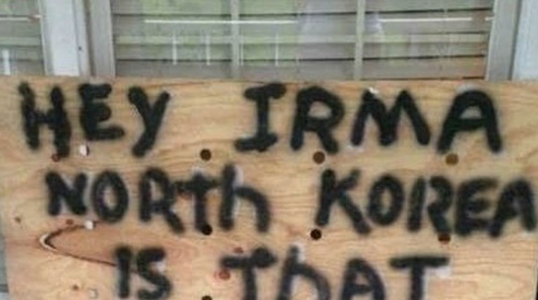 FOTO "Sjeverna Koreja ti je u onom smjeru": Irmu na Floridi dočekale urnebesne poruke