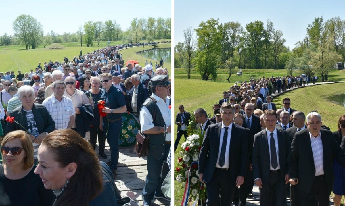 DVIJE KOMEMORACIJE U JASENOVCU Jučer je bilo nekoliko puta više ljudi, pogledajte fotografije