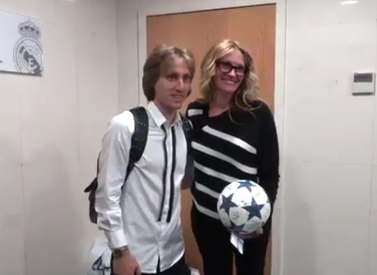 VIDEO Julia Roberts "utješila" Luku Modrića i njegove suigrače nakon El Clasica