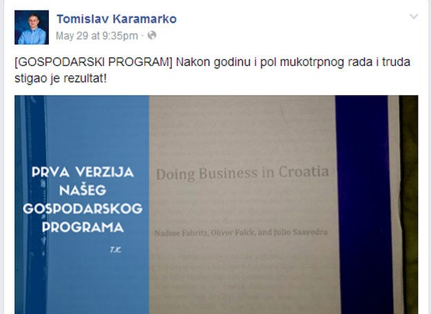 Nakon godinu i pol dana HDZ predstavio - naslovnicu gospodarskog programa