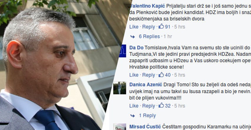HDZ-ovci na Facebooku dižu Karamarka u nebo: "Pravednom ti sude jude, u srcu te nosimo"