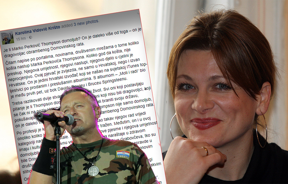 Karolina Vidović Krišto o Thompsonu: Njegova djela su neprocjenjiva, on odgaja i obrazuje djecu