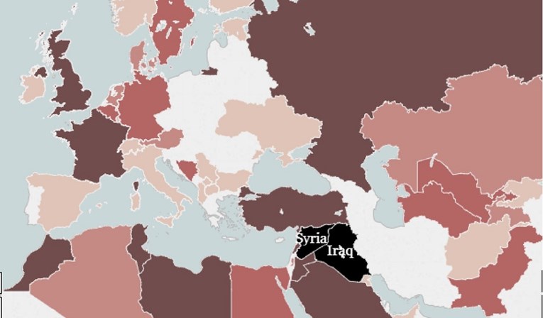 Objavljena karta s brojem ISIS-ovih boraca iz svjetskih država, pogledajte vodeće u Europi