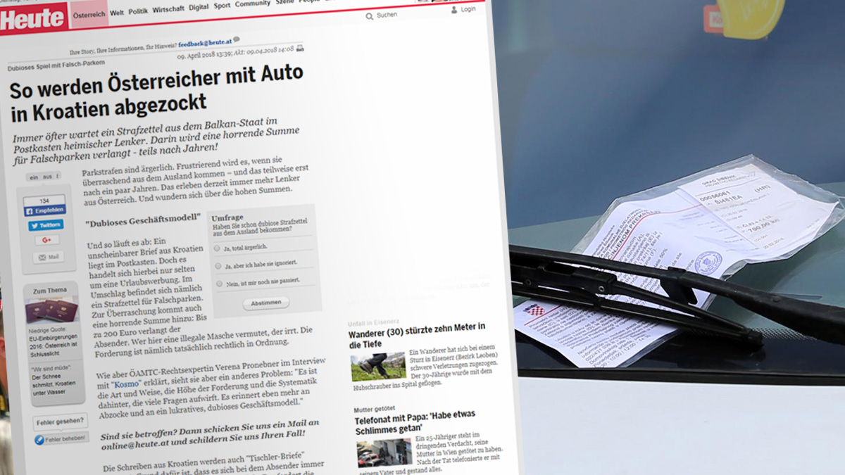 AUSTRIJANCI BIJESNI Hrvati nas deru previsokim kaznama za parkiranje