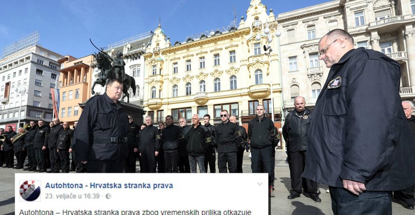 Proustaški A-HSP organizirao fašistički skup u centru Zagreba pa ga odgodio jer im je - bilo hladno