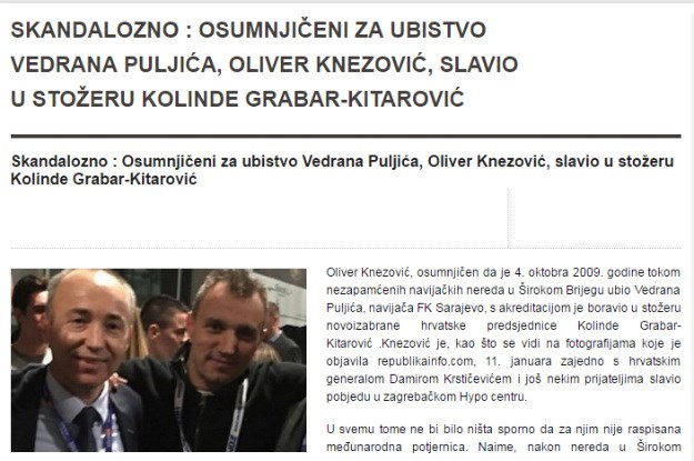 BiH mediji: Osumnjičenik za ubojstvo Oliver Knezović slavio u Kolindinom stožeru njezinu pobjedu