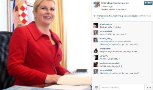 Predsjednica na Instagramu tvrdi da radi cijeli dan - u nedjelju