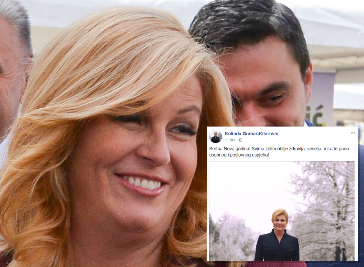 Kolinda čestitala Novu godinu objavom vlastite fotografije na Fejsu