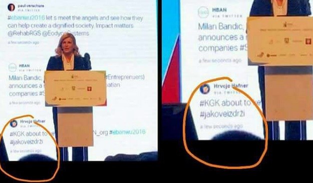 FOTO Kolindu zajebavaju na poslovnoj konferenciji: "Jakove, izdrži"