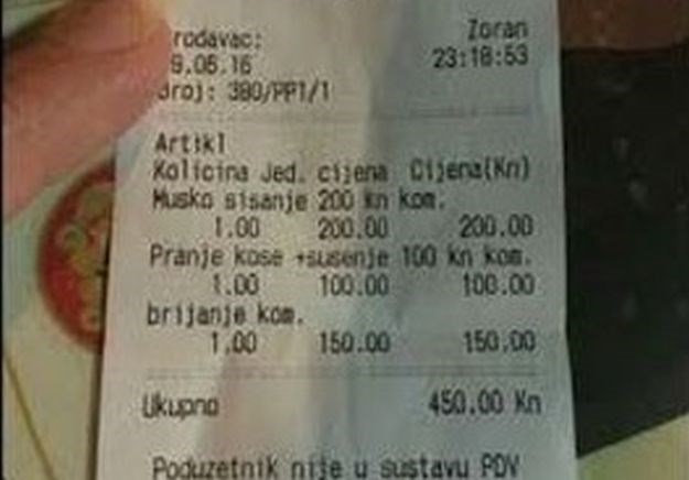 FOTO Cijene na Jadranu opet sulude: Norvežanin se u Komiži ošišao za 450 kuna