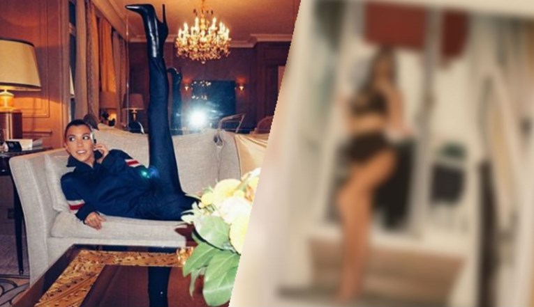 Dok joj sestre čekaju prinove, Kourtney Kardashian u Parizu pozira u donjem rublju i ljubi mlađeg