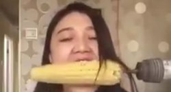 VIDEO Na najgori mogući način naučila je zašto jedenje kukuruza s bušilice nije dobra ideja