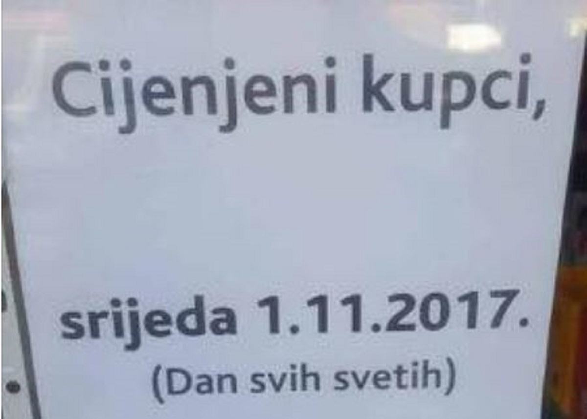 FOTO Konzum umjesto Svih svetih kupcima čestitao Uskrs: "Bez Gazde ne znaju ni papir isprintat"