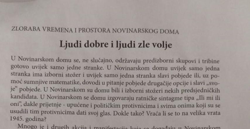 Zagrebački kvart zatrpan letcima o Srbima u Hrvatskoj i stanju u Novinarskom domu
