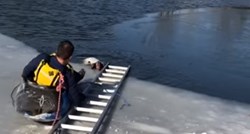 VIDEO Spasio je psa koji se utapao u ledenom jezeru