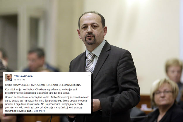 Lovrinović: Ono što je Petrov jučer napravio u Saboru izaziva zabrinutost