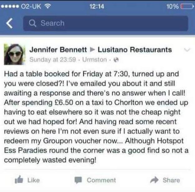 Najomraženiji restoran na svijetu: Nacija bjesni zbog njihovog odgovora nezadovoljnoj gošći