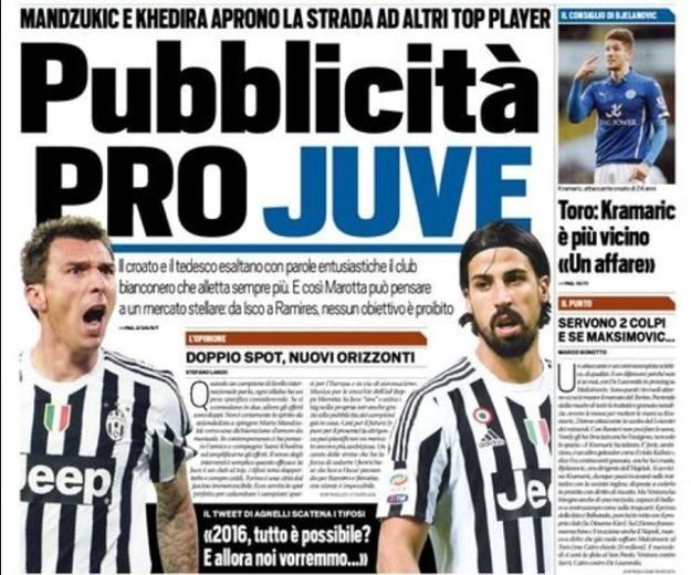 Svjetske naslovnice: Mandžukić i Khedira kao najbolja reklama za Juventus