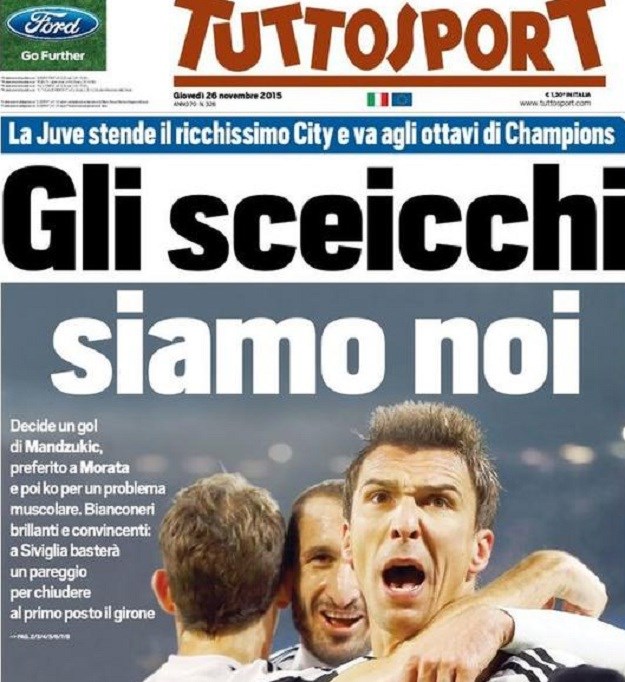Svjetske naslovnice: "Mandžukić je Juventusov šeik"