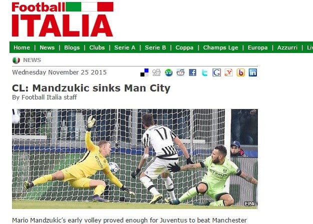 Mandžukić na naslovnicama talijanskih i engleskih medija: "Odigrao je najbolju utakmicu u Juventusu"