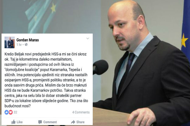 Maras vrbuje HSS-ovce: "Beljak je kilometrima daleko od likova iz domoljubne koalicije"