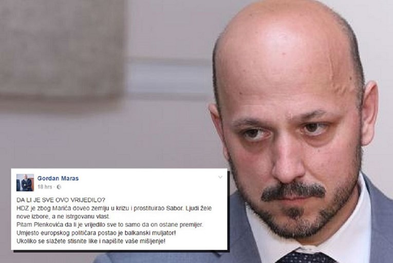 Maras žica lajkove na Fejsu: "Plenković je balkanski muljator"