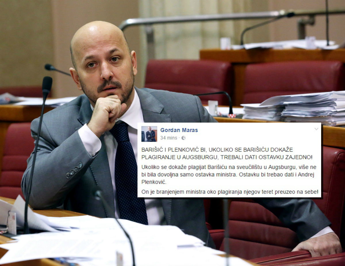 Maras: Ako se u Njemačkoj dokaže da je Barišić plagijator, ostavku treba dati i Plenković