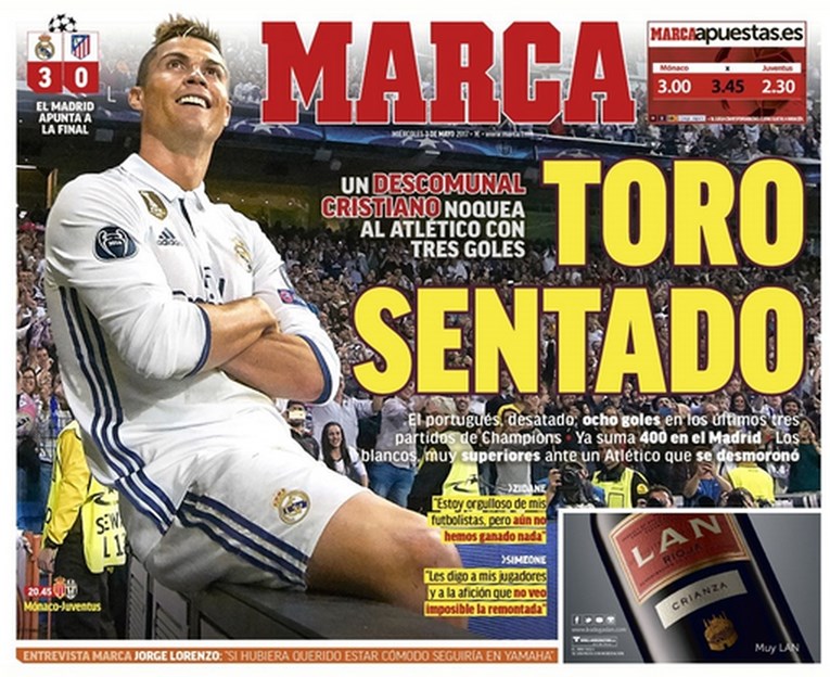 MONSTRUOZNO! Ovako izgledaju sportske naslovnice nakon Ronaldove eksplozije u Madridu