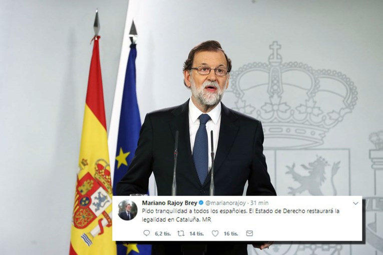 Prva reakcija španjolskog premijera: "Ostanite mirni, vratit ćemo zakonitost u Kataloniju"