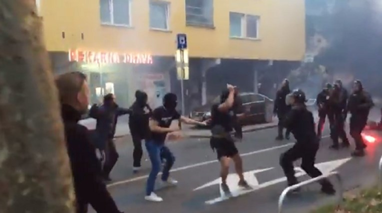 NEREDI U MARIBORU Uoči utakmice protiv Spartaka slovenski navijači potukli se s policijom