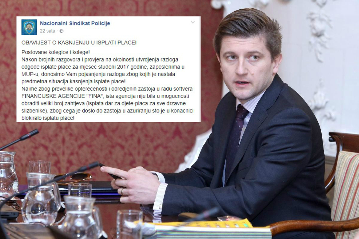 Policija prijeti štrajkom jer će im kasniti plaće par dana, Marić: "Bit će najkasnije u ponedjeljak"