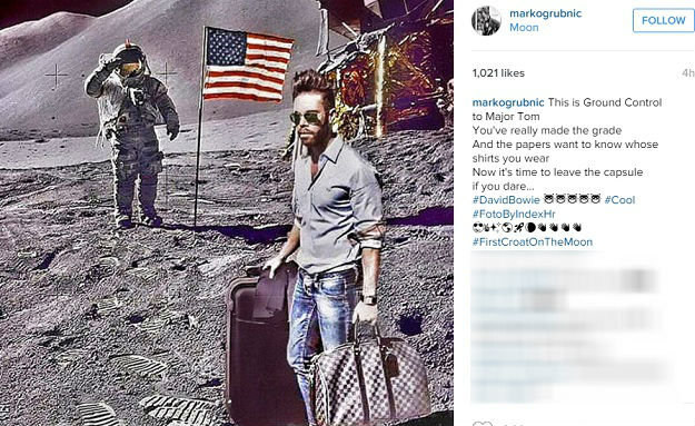 Grubnić se sada i sam hvali fotošopiranom fotkom: "Prvi čovjek na Mjesecu"