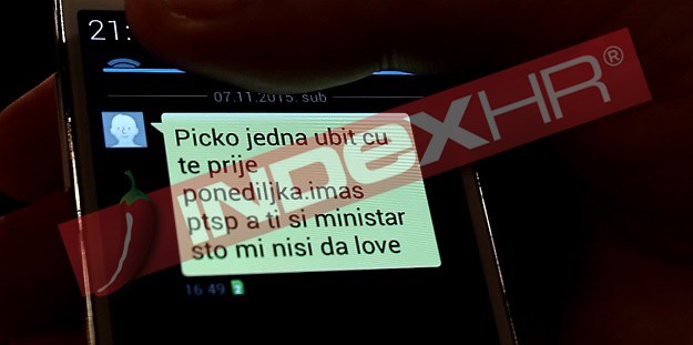 Matić Indexu pokazao prijeteću poruku šatoraša: "Pičko jedna, ubit ću te prije ponedjeljka"