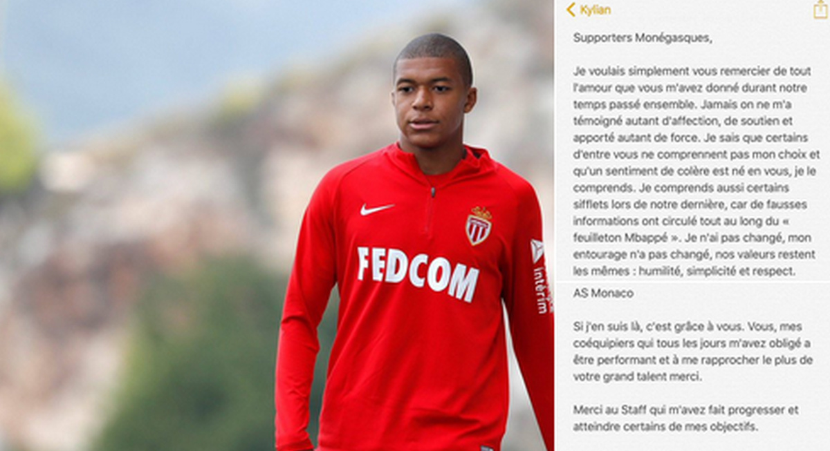 Mbappe poslao poruku navijačima Monaca: "Možete me mrziti, ali ja vas volim"