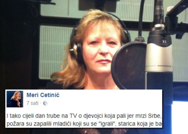 Ljutita Meri Cetinić na Fejsu tvrdi da mediji lažu: "Zašto trube o curi koja pali jer mrzi Srbe?"