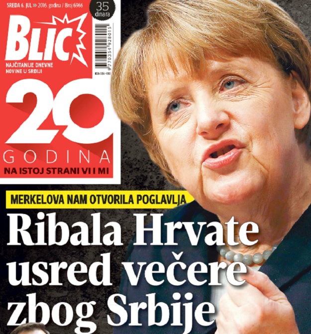 Srpski mediji: "Merkel zbog Srbije ribala Hrvate usred svečane večere u Parizu"