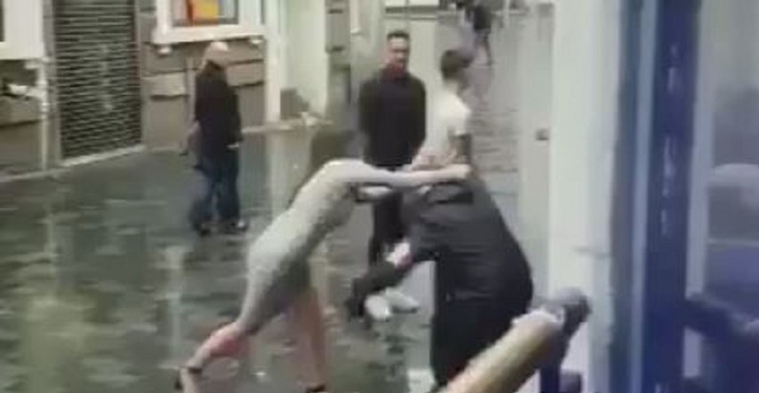 VIDEO Atraktivna djevojka pokušala udariti izbacivača, dobila šakom u facu