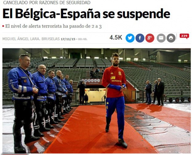 Nogomet je zaustavljen! Zbog lova na teroriste otkazana utakmica Belgije i Španjolske