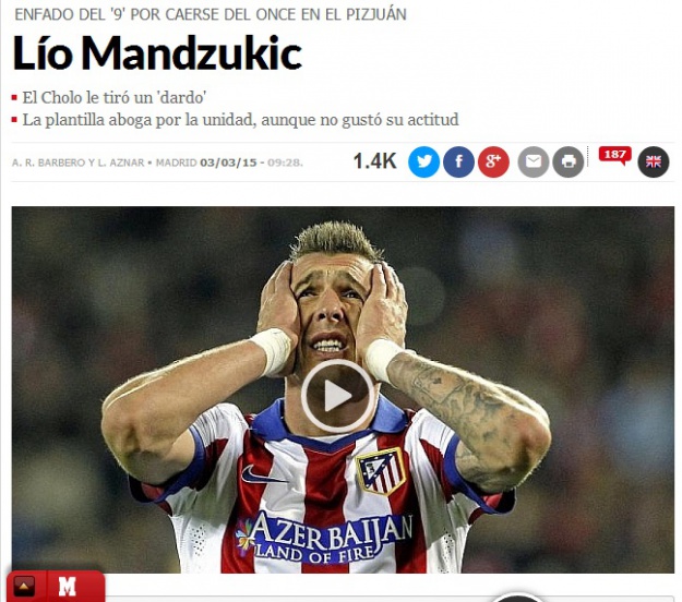 Marca: Prvi sukob Mandžukića i Simeonea